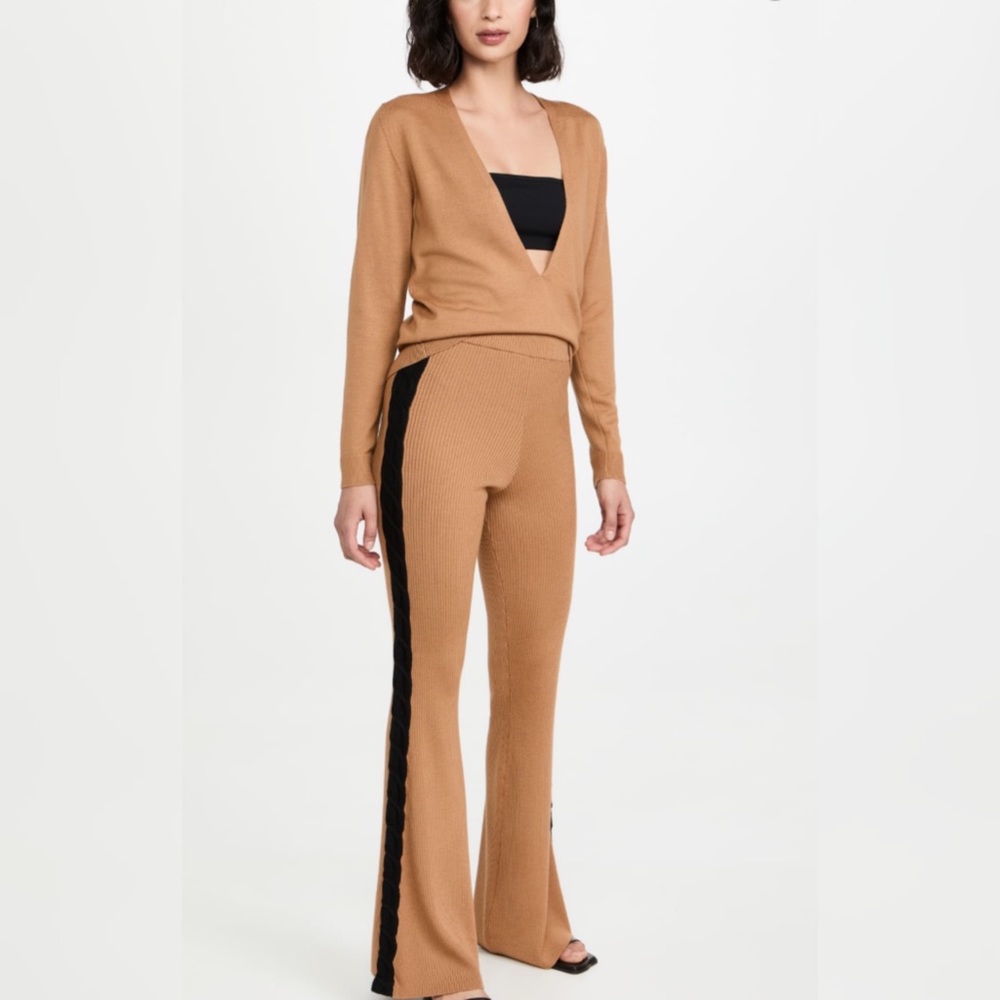 Victor Glemaud Wide Leg Wool Flared Cozy Knit Sweater Wide Leg Pants